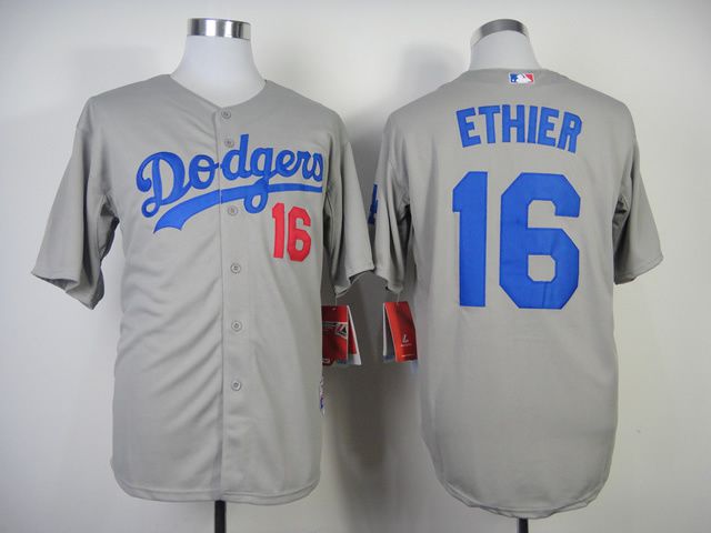 Men Los Angeles Dodgers #16 Ethier Grey MLB Jerseys->los angeles dodgers->MLB Jersey